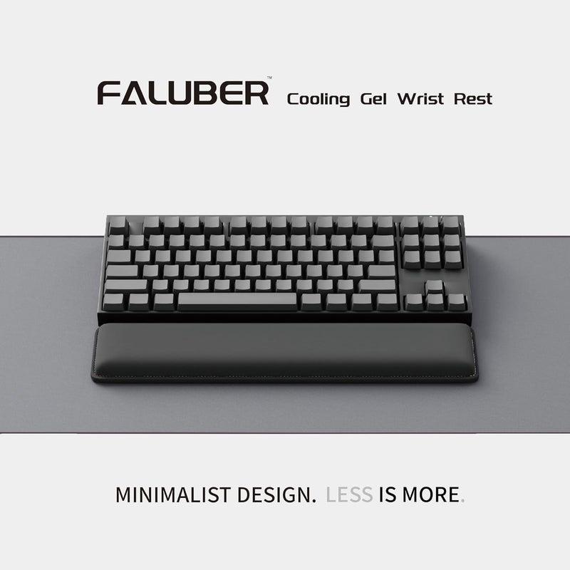 Faluber Cooling Gel Wrist Rest, 14.3-inch Length for Tenkeyless Keyboard, Memory Foam Palm Rest with Non-Slip Footpad, Ergonomic Design, Stain Resistant, PC Accessory Gaming Gear (Medium-TKL) - Image 2